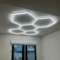 Vente flash : Luminaire de garage suspendu au plafond, hexagonal, pour voiture, bureau, lampes LED, plafond en nid d'abeille pour garage automobile, éclairage LED