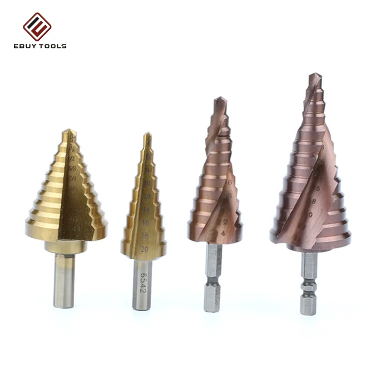 Metric Size Titanium 2019 Ebuy Coating Double R Shank Spiral Flute HSS Step Drill Bits for Metal Tube Sheet Drilling