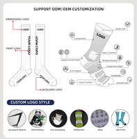 Échantillon gratuit Chaussettes à bottes équestres au genou Sublimation personnalisée imprimée pour l'équitation Logo positionné en bas