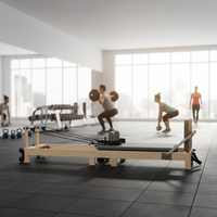 Machine de Pilates Reformer pliable en bois d'érable pour studio commercial