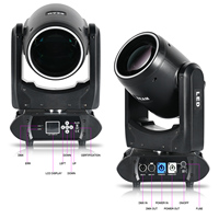 Projecteur LED Beam Mobile 300W 19 Gobos avec Contrôle DMX, Stroboscope 0-30Hz, Axes X 540° et Y 270° pour Clubs, Fêtes, DJ et Éclairage Scénique