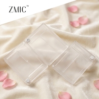 Boîtier compact transparent pour poudre, palette de fards à paupières magnétique vide givrée, palette de maquillage rectangulaire en ABS pour blush crème, ouverture/fermeture rotative
