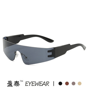 Y2K Punk Style <b>Frameless</b> Sunglasses UV400 PC Lens Unisex Fashion Eyewear - Product Image 3