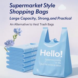 ถุงเสื้อยืดแบบใช้แล้วทิ้ง ถุงหิ้ว HDPE สำหรับซูเปอร์มาร์เก็ต บรรจุภัณฑ์ของชำ ถุงขยะในครัวเรือน ผู้ผลิตขายส่ง - Product Image 3