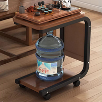 Table d'appoint pour ordinateur portable, style simple, pour salon, plateau en bois, structure en métal, table basse