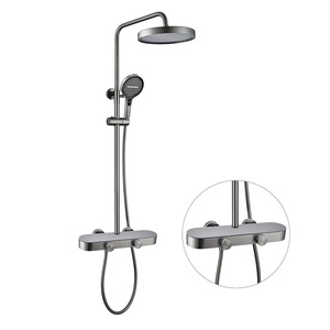 ชุดฝักบัวอาบน้ำ ฝักบัวสายฝน หัวฉีดทรงกลมปรับได้ พร้อมฝักบัวมือถือ 2186-2 เคลือบสูญญากาศ - Product Image 5