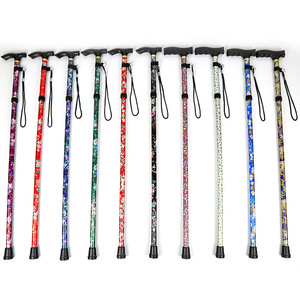 Bastón Plegable Impreso con Mango Telescópico y Diseño Floral Azul para Personas Mayores, Bastón para Caminar y Hacer Senderismo - Product Image 2