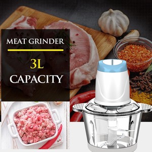 Picadora de carne eléctrica con tazón de acero inoxidable de 2L y múltiples cuchillas para moler carne picada y ajo - Product Image 3