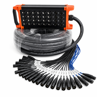 Boîtier de jonction mobile pour scène avec câble audio multicanal 32 voies en cuivre sans oxygène