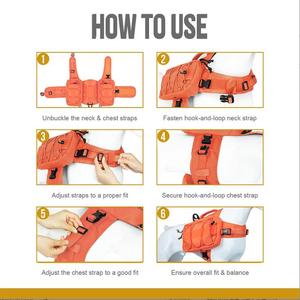 Orta büyük köpekler için özel dayanıklı sırt çantası naylon evcil hayvan sırt çantası yürüyüş eğitim koşu için yan cepler ile - Product Image 3