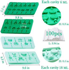 แม่พิมพ์ซิลิโคนทำลูกอมแบบแท่ง ไม่ติดกระทะ ปลอดสาร BPA เกรดสำหรับอาหาร - Product Image 4