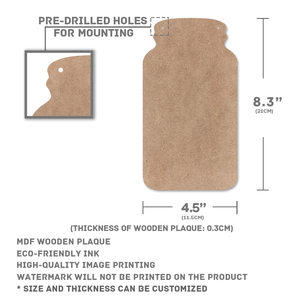 <span class=keywords><strong>ป้าย</strong></span><span class=keywords><strong>ไม้</strong></span>รูปขวดโหลไม้สำหรับตกแต่งผนังบ้าน ร้านกาแฟ ของขวัญสำหรับคนรักกาแฟ - Product Image 2