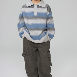 Suéter a Rayas Versátil para Niños, Otoño 2026, Ropa Infantil Nueva, Camisa de Punto con Cuello Polo Informal para Niños Grandes - Product Image 6