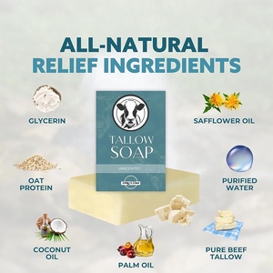 Etiqueta privada Natural Orgánico Hecho a mano Blanqueamiento Iluminador Cara Cuerpo <span class=keywords><strong>Coco</strong></span> Carne Barra de jabón de sebo - Product Image 3