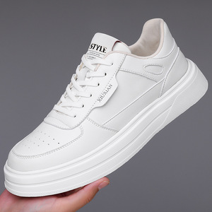 <b>White</b> Breathable Sneakers Men Casual <b>Lace</b> Up Sport Shoes Fashion Style Athletic Shoes For Leisure Wear - Product Image 1
