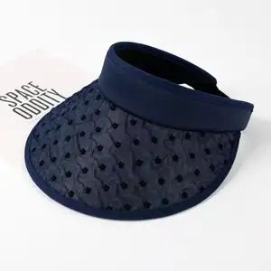 Cappello da sole estivo con visiere da sole con piccole visiere di decorazione floreale per donna