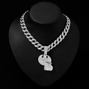 Selección Transfronteriza de Accesorios para Collares Masculinos con un Colgante de Estilo Hip-Hop Ligeramente Adornado con Circonitas - Product Image 3