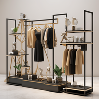 Présentoir de vêtements haut de gamme au détail à vendre Présentoir mural pour vêtements en jean Étagère pour magasin