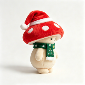Peluche personnalisable en forme de champignon Amanita mignon pour l'hiver, jouet doux et confortable pour les fêtes de Noël - Product Image 1