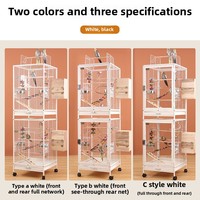 Cage Phoenix en acrylique transparent solide à double couche pour oiseaux Caractéristique de luxe anti-éclaboussures en peau de tigre pour l'élevage de perroquets