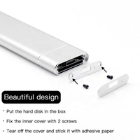 Enclosure SSD M.2 NGFF USB 3.1 Tipe-C Aluminium Portabel, Adaptor Transfer Data Kecepatan Tinggi, Kompatibel dengan Casing Hard Disk NGFF