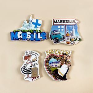 Vente chaude Personnalisé Conçu France Souvenirs Touristiques Cadeau Résine Aimant De Réfrigérateur Décor À La Maison Souvenir Touristique Marseille - Product Image 1