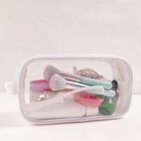 Cadeaux personnalisés écologiques pour les joueurs de Mahjong, sac en PVC blanc pour jetons de Mahjong, sacs transparents avec fermeture éclair et poignée