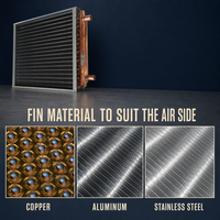 Évaporateur en acier inoxydable refroidi par air 12x12, échangeur de chaleur eau-air, tube en cuivre, ailettes de refroidissement en aluminium, conception personnalisée