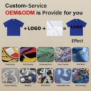 Camiseta TKAN670D de Algodón 100% Pesado, Holgada, Tallas Grandes, con Estampado Personalizado y Bordado, para Deportes al Aire Libre, Estilo Informal para Hombre - Product Image 5