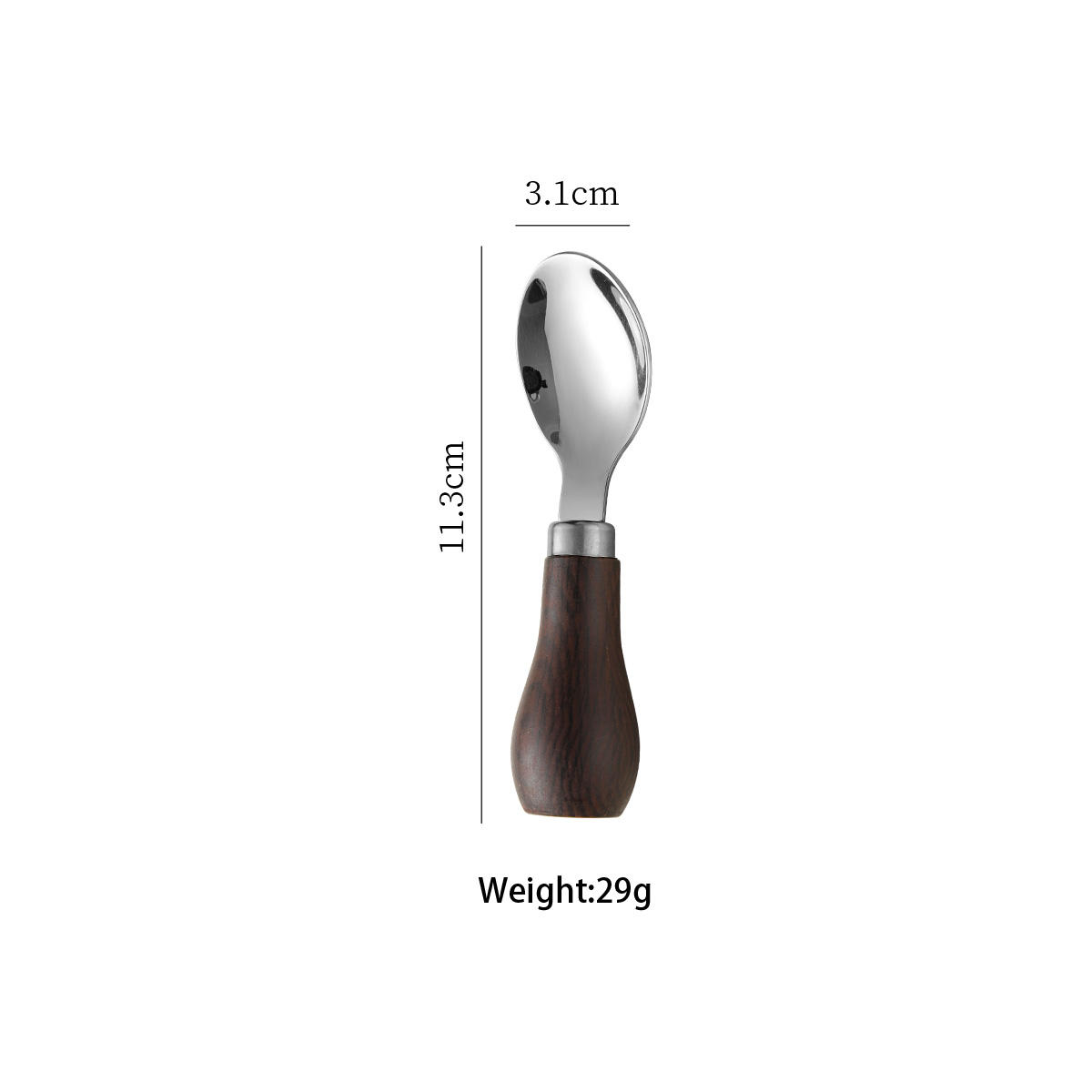 304 imitation dark wood handle children's spoon