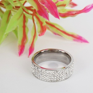 Fashion Design Diamond Band <b>Ring</b> Lady Stainless Steel <b>Crystal</b> Cz Engagement <b>Ring</b> - Product Image 3