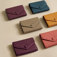 Portefeuille ultra-fin en cuir véritable pour femme, sur mesure, mini porte-cartes haut de gamme, léger, pour permis de conduire, vente en gros