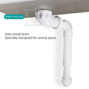 Évier de salle de bains Drainage d'eau Pop-up Vidange Bassin <span class=keywords><strong>Drain</strong></span> Piège à débordement Surface chromée blanche pour système de drainage de plomberie efficace - Product Image 2