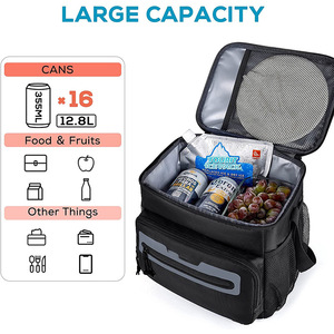High Quality 16 <b>Cans</b> <b>Cooler</b> Bag Insulated Dual Compartment Lunch Bag With Soft Leakproof Liner Leakproof PEVA Picnic Bag - Product Image 5