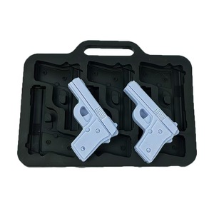 Moule en silicone à 6 cavités en forme <span class=keywords><strong>de</strong></span> pistolet pour glaçons, chocolats, bonbons, résine et plâtre - Product Image 1