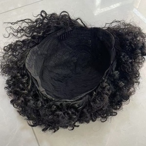 Nouveautés Perruques Courtes Bob Pixie Bouclées à <span class=keywords><strong>Frange</strong></span> pour Femmes Noires, Qualité 12A, Fabrication Mécanique - Product Image 6