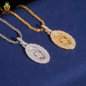 Hete Aanbieding Iced Out <span class=keywords><strong>Moissanite</strong></span> Sieraden Maria Hanger 925 Zilver <span class=keywords><strong>Moissanite</strong></span> Hanger HipHop Sieraden Hip Hop Hanger met GRA - Product Image 3