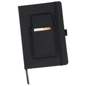 Carnet de notes élégant Vienna avec pochette pour <span class=keywords><strong>téléphone</strong></span>, 8,5 x 5,5 pouces, rangement pour smartphone, personnalisable avec logo, pour notes de <span class=keywords><strong>réunion</strong></span> - Product Image 5
