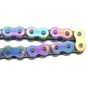 Catena di trasmissione colorata per moto 415/420/428/428/520 <span class=keywords><strong>H</strong></span> <span class=keywords><strong>O</strong></span> <span class=keywords><strong>X</strong></span>, catena a rulli a doppio passo con tempra ad alta frequenza - Product Image 4