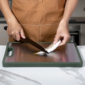 Planche à découper double face en acier inoxydable et en paille de blé, pour la viande - Product Image 5