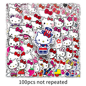 100 autocollants mignons <span class=keywords><strong>Hello</strong></span> <span class=keywords><strong>Kitty</strong></span> imperméables, décoratifs, pour ordinateur portable, skateboard, téléphone portable, bagages, <span class=keywords><strong>guitare</strong></span>, pour adolescents - Product Image 6