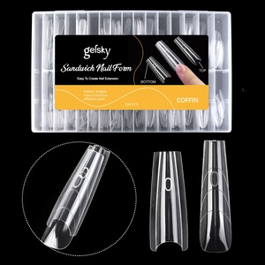 Outil d'Extension d'Ongles Double Face Haut et Bas Dual <span class=keywords><strong>Form</strong></span> Logo Personnalisé 2 en 1 Dual <span class=keywords><strong>Form</strong></span> Sandwich pour Ongles - Product Image 1