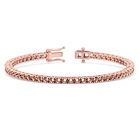 Pulsera de tenis de 7 pulgadas con 4 púas, montura de plata de ley 925, moissanita, chapado en rodio/oro amarillo/oro rosa, hecha a mano, duradera y personalizada