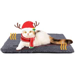 Zelfverwarmende verwarmingsmat voor huisdieren, geen elektriciteit nodig, warmte reflecterende Sherpa fleece honden- en kattenbedmat - Product Image 1