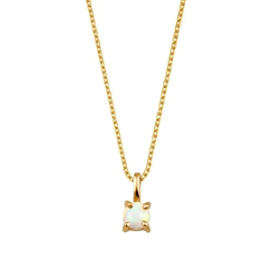 Fashion 925 Sterling <b>Silver</b> Women <b>Jewellery</b> 18K Gold <b>Plated</b> Four Claw Opal Pendant Necklace - Product Image 1