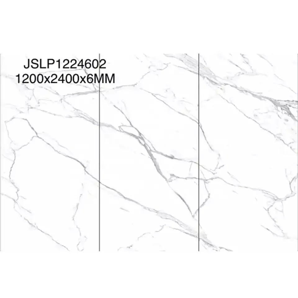 1200*2400 Mm Big Porcelain Calacatta Slim Slabs White Marble Floor Slabs Large Format Thin Porcelain Tiles