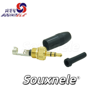 Connecteur stéréo 3,5 mm nickelé à 3 pôles avec vis de verrouillage et protection en plastique pour câbles de 2 mm – Vente en gros
