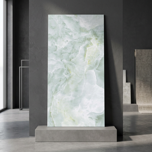 Glossy Fully Glazed Porcelain Floor Tiles Grofler Green 600x1200mm Grey Stone Interior Flooring - Product Image 2