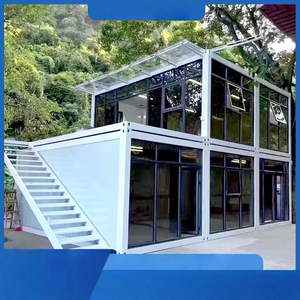 Contenitore costruzione veloce 2 strati con le scale di vetro tenda di lusso ufficio contenitore prefabbricata casa - Product Image 3