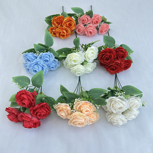 Date <span class=keywords><strong>de</strong></span> haute qualité personnalisé <span class=keywords><strong>pas</strong></span> <span class=keywords><strong>cher</strong></span> décoratif Design moderne Rose Bouquets <span class=keywords><strong>de</strong></span> <span class=keywords><strong>fleurs</strong></span> en soie - Product Image 5